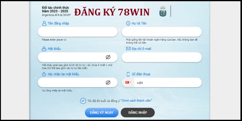 Các bước tham gia cá cược tại 78WIN rất đơn giản